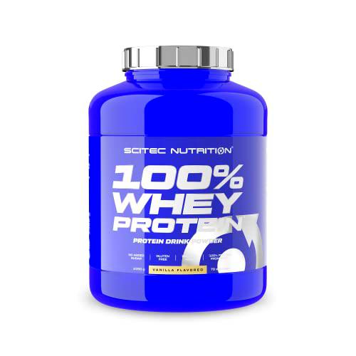 Scitec Nutrition 100% Whey Protein, Bebida en polvo de concentrado de proteína de suero con edulcorantes