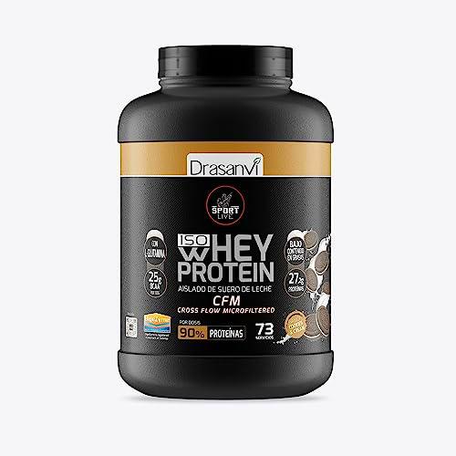 SPORT LIVE Whey protein isolate | Aislado de proteína en polvo | Proteinas whey isolada de suero de leche | Proteinas que ayudan a aumentar tu masa muscular |Cookies &amp; Cream | 2,2KG |Drasanvi