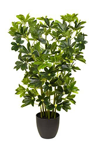 GreenBrokers Planta de Paraguas Artificial 95 cm en Maceta Negra