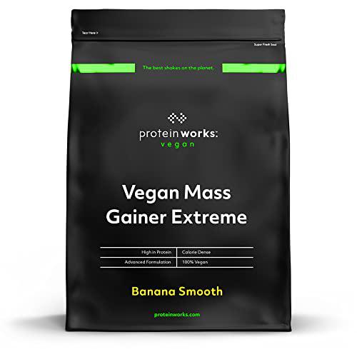 Mass Gainer Vegano Extreme | Plátano Suave | 100% a Base de Plantas | Alto en Calorías Para el Aumento de Masa | THE PROTEIN WORKS | 1kg