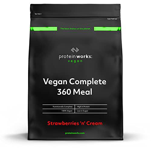 Complete 360 ​​Meal | Clásico Fresas con Nata | Nutricionalmente Equilibrado | 100% vegano | Comida rápida y asequible | THE PROTEIN WORKS | 1kg