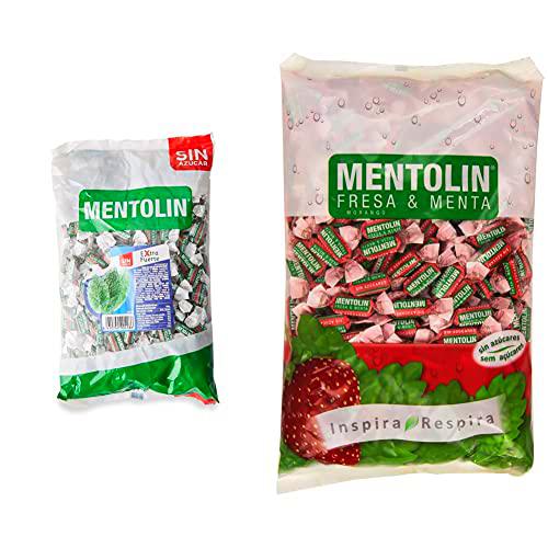 Mentolin Extra Fuerte Sin Azúcar 1000 gr &amp; Fresa &amp; Menta