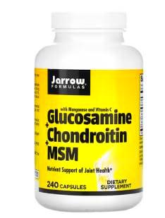 Jarrow Formulas Glucosamina + Condroitina + MSM - 240 cápsulas