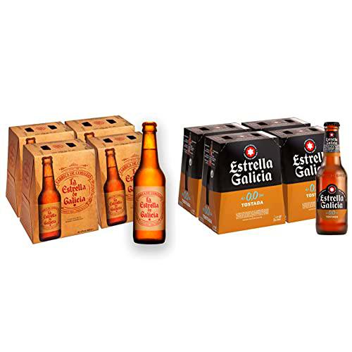 La Estrella de Galicia Cerveza - Pack de 24 botellas x 330 ml