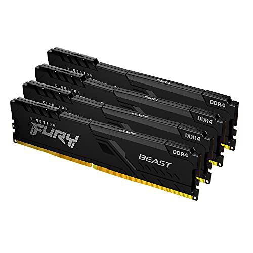 Kingston FURY Beast 64GB (4x16GB) 3200MHz DDR4 CL16 Memoria para Ordenadores de sobremesa Kit de 4 KF432C16BB1K4/64