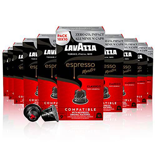 Lavazza, Espresso Maestro Classico, 100 Cápsulas de Café Compatibles con las Máquinas Nespresso* Original