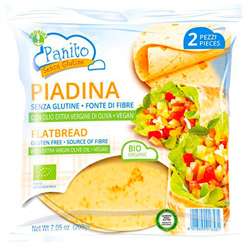 Probios Panito Pan Plano sin Gluten - Paquete de 12 x 200 gr