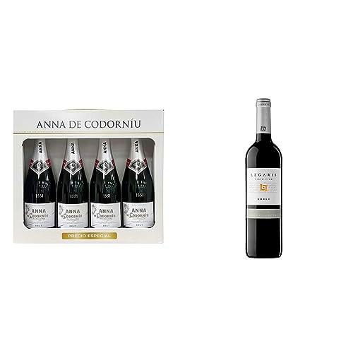 Anna de Codorníu - Cava Brut - Estuche regalo 4 botellas 75cl &amp; Legaris Roble