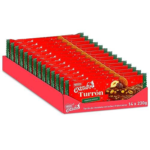 NESTLÉ EXTRAFINO Turron de chocolate con leche y Frutos Secos 14x230g