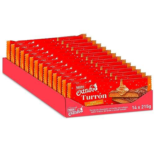 NESTLÉ EXTRAFINO Turron de chocolate con leche e interior de Dulce de Leche 14x215g