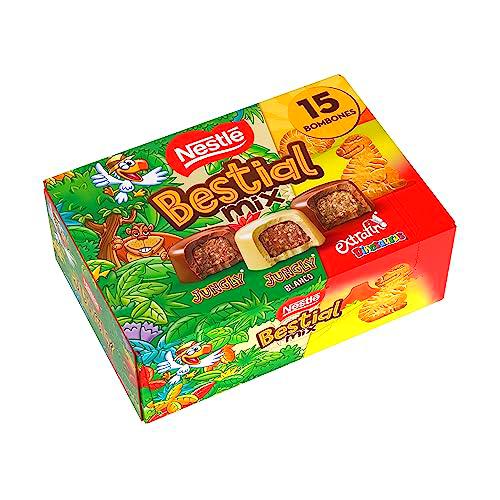 NESTLE JUNGLY Bestial Mix bombón de chocolate con leche estuche 14x187g