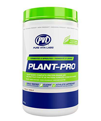 PVL Plant Pro - High-Protein Plant-Based Fermented and Sprouted Vegan Protein Shake Mix with Added Enzymes (Vanilla)