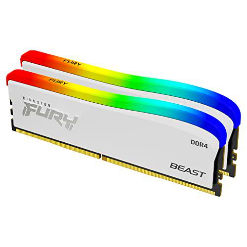 Kingston FURY Beast White RGB Special Edition 16GB 3600MT/s DDR4 CL17 DIMM Desktop Memory (Kit of 2)