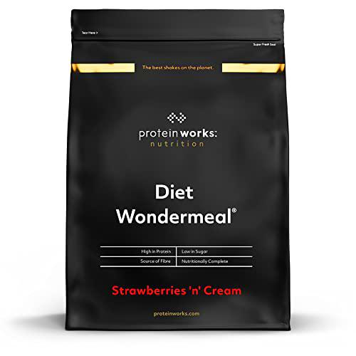 Diet Wondermeal | Strawberries 'n' Cream | Batido sustitutivo de comidas de primera calidad | 800g | Protein Works