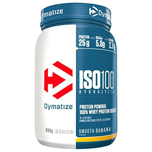 Dymatize ISO 100 Hydrolyzed Smooth Banana 932g - Hidrolizado de Proteína de Suero Whey + Aislado en Polvo