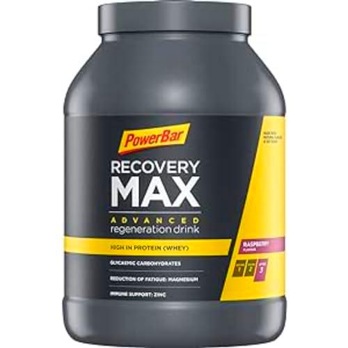 Powerbar Recovery Max Raspberry 1144g - Bebida de Suero de Leche de Regeneración con Carbohidratos + Magnesio y Zinc