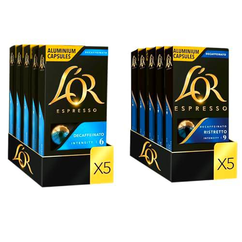 L'OR Espresso Cápsulas de Café Surtido Descafeinado| Intensidades 6 a 9| 100 Cápsulas Compatibles Nespresso (R)*