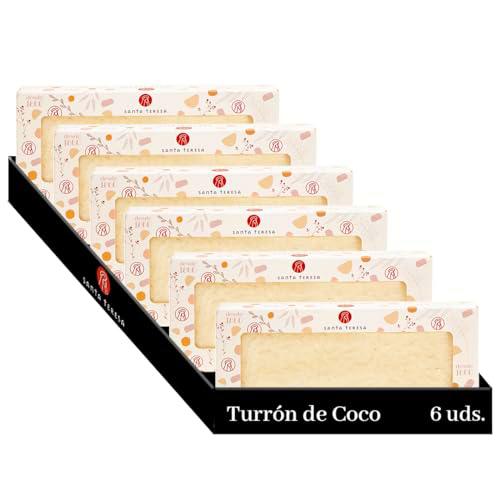 Santa Teresa - 6 Tabletas de Turrón de Coco - Delicado sabor dulce y afrutado y con una textura única que le confieren las virutas de coco.