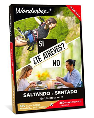 WONDERBOX - Caja Regalo - ¿Te Atreves? Saltando O Sentado -1 Actividad de Adrenalina o 1 Tratamiento Bienestar para 2 Personas