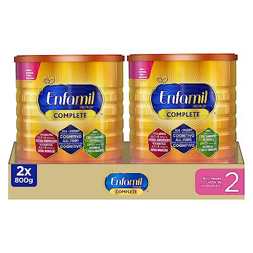 Enfamil Premium Complete 2 - Pack Mensual Fórmula Leche Infantil de Continuacion para Lactantes Bebés de 6 a 12 Meses, 800 gr