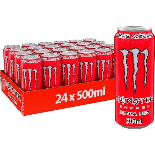 Monster Energy Ultra Red Bebida Energética Sin Azúcar Sabor Mix de Frutos Rojos Lata 500ml