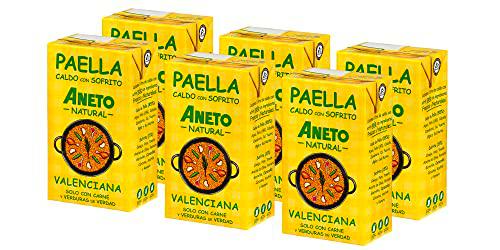 Aneto 100% Natural - Caldo para Paella Valenciana - caja de 6 unidades de 1L