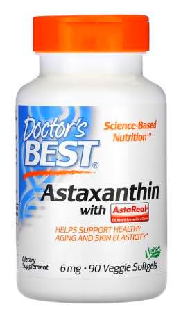 Doctor's Best Astaxantina con AstaPure 6mg - Suplemento de Astaxantina de Calidad