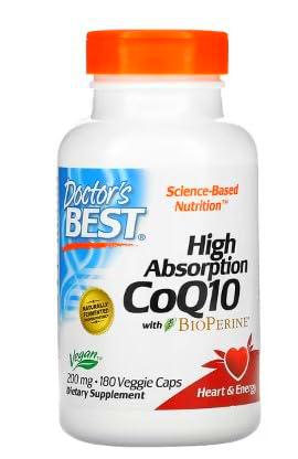 Doctor's Best CoQ10 de Alta Absorción con BioPerine, 200mg