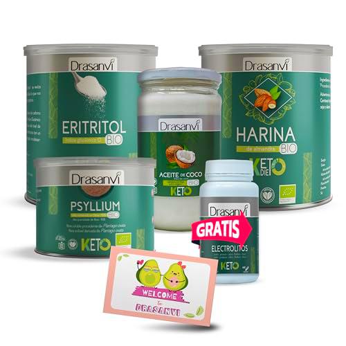 DRASANVI PACK ESPECIAL DIETA KETO REPOSTERÍA + REGALO ELECTROLITOS | Harina de Almendras Bio