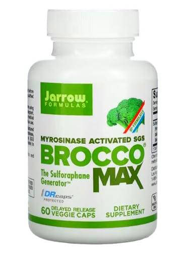 Jarrow Formulas BroccoMax - 60 Cápsulas Vegetales, Suplemento de Sulforafano y Glucosinolato