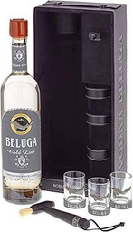 Beluga Gold Line Noble Russian Vodka 40% - 700 ml in Giftbox in Lederoptik with 3 Shotgläsern