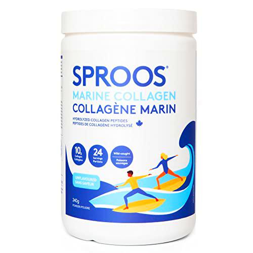 Sproos Premium Marine Collagen Powder | Unflavored&amp;odorless Wild-caught Collagen Supplement 240g Tub 10 count Unflavoured