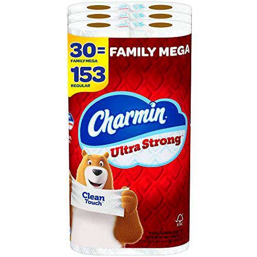 Charmin Papel higiénico ultra fuerte, 30 rollos de mega familia