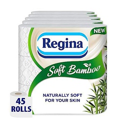 Regina Papel higiénico de bambú suave, 45 rollos