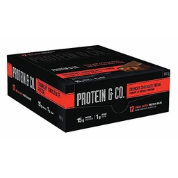 PROTEIN &amp; CO. PROTEIN BARS CRUNCHY CHOCOLATE FUDGE 12X55G