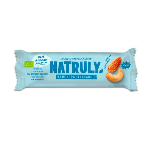 NATRULY Barritas Energéticas BIO Almendra + Anacardos Sin Azúcar Añadido