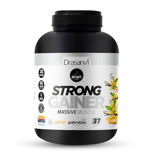 Drasanvi Weight Gainer | Aumento de Masa Muscular | Ganancia de peso y Fuerza | Fuente de Energía | Proteina Whey+Creatina+Harina Avena+Enzimas Digestivas + Probióticos |3 Kg| Vainilla