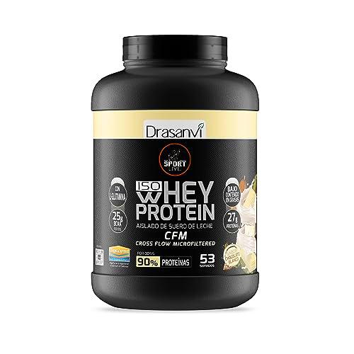 SPORT LIVE Whey protein isolate | Aislado de proteína en polvo | Proteinas whey isolada de suero de leche | Proteinas que ayudan a aumentar tu masa muscular |Chocolate Blanco | 1,6 KG |Drasanvi