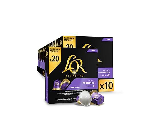 L'OR Espresso Café Cápsulas Lungo Profondo | 200 Cápsulas | Compatibles Nespresso (R)*