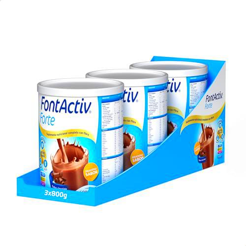 FontActiv Forte Chocolate 3PACK | Suplemento Nutricional con Fibra para Adultos 0% Azúcares añadidos