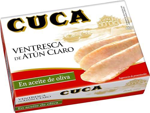 Ventresca de atún claro Cuca en aceite de oliva, 1 pack de 12 latas de 112gr