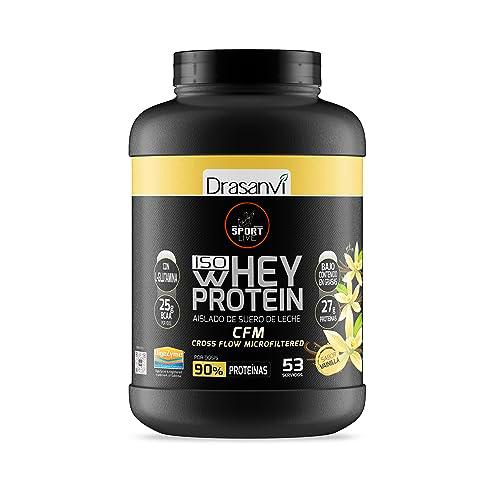 SPORT LIVE Whey protein isolate | Aislado de proteína en polvo | Proteinas whey isolada de suero de leche | Proteinas que ayudan a aumentar tu masa muscular |Vainilla | 1.600 GR |Drasanvi