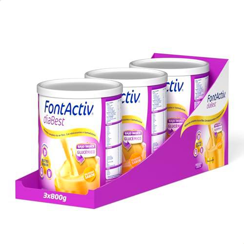 FontActiv diaBest Vainilla 3PACK | 3x400g | Suplemento Nutricional con Fibra de Bajo Índice Glucémico para Adultos y Mayores