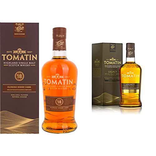 Tomatin 18 Years Old Oloroso Sherry Casks 46% Vol. 0,7l in Giftbox &amp; Tomatin Legacy Highland Single Malt Scotch Whisky 43% Vol.