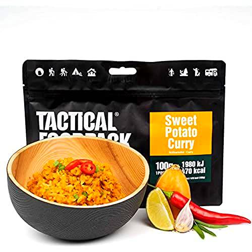 Tactical Foodpack Sweet Potato Curry multipack, Comida liofilizada al aire libre con alto contenido energético de larga duración