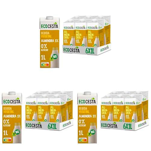 Ecocesta - Pack de 6 Unidades de 1 L de Bebida Ecológica Vegetal de Almendra