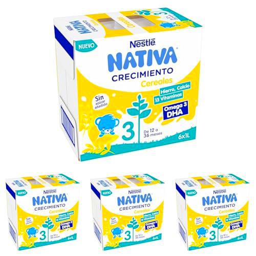 NESTLÉ NATIVA Leche de crecimiento líquida con Cereales sin azúcar añadido para bebés a partir de 1 año