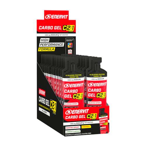 Enervit Carbo Gel C2:1PRO con Sodio, Gel Energético para Deporte Intenso