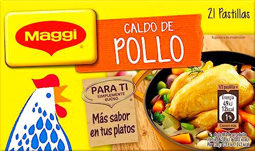 MAGGI Caldo de Pollo deshidratado - Pack de 12 x 21 pastillas de 10g