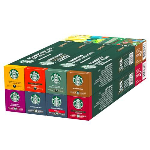 STARBUCKS Paquete Variado de Nespresso, 8 Sabores, Cápsulas de Café 8 x 10 (80 Cápsulas)